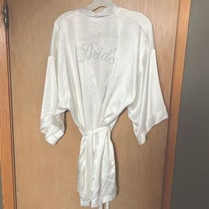 Victoria’s Secret Satin Ivory Bride Short Robe